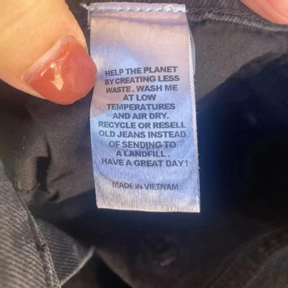 PACSUN women’s black wash stretch crop boot sz 24 denim jeans preloved - Picture 9 of 10